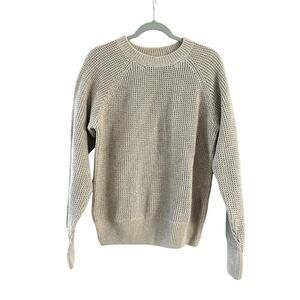 Best Made Co. Cotton Linen Knit Crewneck Sweater Made in Peru Beige Oatmeal - S